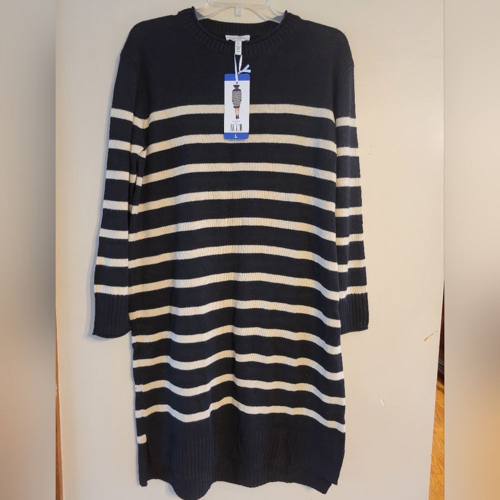 Jessica Simpson Women's Long Sleeve Cozy Knit Sweater Mini Dress, LARGE